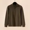 Sudadera casual de hombre con media cremallera, tejido gofrado de terciopelo, manga larga, top cómodo y cálido para otoño e invierno, camiseta interior