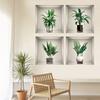Pegatina de pared con marco de fotos 3D de simulación de flores y plantas verdes, para dormitorio, sala de estar, TV, fondo, autoadhesiva