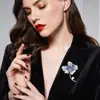 Estilo Lujo Ligero Elegante Broche de Flor de Begonia Nicho de Alta Gama Material de Cobre Micro-Incrustado Zirconio Broche de Flor Nuevo Estilo para Mujer