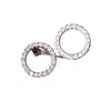 Pendientes minimalistas de estilo coreano Huajie, elegantes pendientes de botón de círculo hueco con circonita, pendientes de diamantes completos de moda son los más vendidos