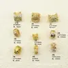 Joyería de cuentas de circonita de color dorado de 14k de lujo que no se decolora a largo plazo, accesorios para pulsera y collar DIY, venta al por mayor de cuentas