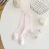 Calcetines con Volantes de Encaje para Mujer, Media Pantorrilla, Primavera y Verano, Malla Fina, Transpirables, Estilo Ballet, Calcetines de Algodón con Encaje Estilo Miu al por Mayor