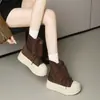 Nueva colección de principios de otoño 2026: zapatos de plataforma de suela gruesa, zapatillas casuales estilo coreano, zapatos de caña alta con cordones versátiles y de moda para mujer