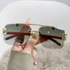 Gafas de Sol Personalizadas de Doble Puente Estilo Nuevo Gafas de Sol sin Montura Resistentes a UV Gafas de Sol Sencillas Versátiles para el Sol