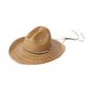 Chapéu de Cowboy de Aba Larga de Palha Tecido à Mão de Cano Alto com Lateral Enrolada, Nova Moda Europeia e Americana para Primavera e Verão, Chapéu de Palha Protetor Solar para Exterior