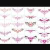 Venta al por mayor de fábrica pegatinas de tatuaje para el bajo vientre, pegatinas de tatuaje con estampado de súcubo rosa, pegatinas de tatuaje impermeables lavables para la cintura trasera de mujeres sexys