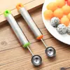 Tenedor de Fruta Acero Inoxidable Cuchara para Melón Cortador de Fruta Cuchara para Bolas de Helado Cuchara Multifuncional para Frutas Tallada