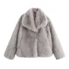 Venta Caliente de AliExpress ZA Comercio Exterior Transfronterizo Ropa de Mujer Abrigo Grande de Piel de Cordero Gruesa Nuevo Estilo de Invierno Piel