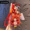 Colgante llavero original de chica de dibujos animados con pelo rizado y genial, muñeco Nai Fu, accesorio de llavero para bolso de mujer, regalo