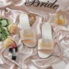 Pantuflas Bordadas Nuevas de Boda para Dama de Honor para Mujer Novia Recién Casada Seda y Satén Pantuflas Rojas Zapatos a Juego para Vestido de Novia para Mujer