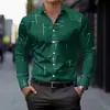 Camisa masculina de manga comprida para comércio exterior da Amazon com estampa listrada, camisa casual popular, envio direto da fábrica de origem