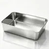 Bandeja sanitaria para gatos engrosada de acero inoxidable con bordes altos para evitar salpicaduras, caja de arena para gatos grandes, mayorista fabricante de suministros para mascotas