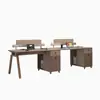 Estação de Trabalho para Funcionários de Escritório Quatro 4 Seis 6 Pessoas Mesa de Escritório para Funcionários com Tela Combinação de Mesa e Cadeira de Computador para Funcionários