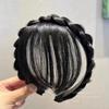 Peruca com franja trança espinha de peixe faixa de cabeça cobertura de testa integrada mecha de cabelo para a cabeça topo de caveira grampo de cabelo faixa de cabeça