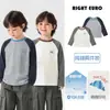 Conjunto de 2 peçasCamisetas de Manga Longa Europeias para Meninos Outono Roupa de Algodão Puro Novas Roupas Infantis Bebê Estilo Primavera e Outono Meninos Modernos