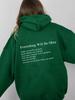 Sudadera de Mujer de Comercio Exterior Europeo y Americano Sudadera Lisa Estampada con Letras con Cordón Estampada