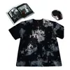 Camiseta tie-dye lavada de algodón puro de peso pesado de 230 g, retro transfronteriza, talla grande, corte holgado, hombros caídos, manga corta moderna, venta al por mayor