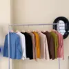 Otoño e Invierno nuevo nueve colores cuello alto medio mascarilla camiseta interior mujer amigable con la piel nude alta elasticidad ajuste ceñido manga larga camiseta venta al por mayor