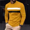 Camiseta Masculina de Manga Longa com Gola Redonda Impressa em 3D - Versátil Casual - Top