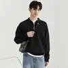 Suéter de Punto de Solapa de Alta Gama con Estilo Maduro para Hombre, Suéter Polo con Media Cremallera, Nuevo Estilo Coreano Otoño e Invierno, Holgado y Moderno