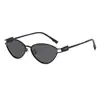 Nueva Tendencia de Moda Gafas de Sol Metálicas Abiertas Transfronterizas Gafas de Sol Ovaladas Estilo Ins Gafas para Mujer Venta al por Mayor