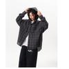 Chaqueta para Pareja de Seda de Hielo de Secado Rápido con Capucha Ropa de Protección Solar para Hombre y Mujer Verano Fina Manga Larga Camisa a Cuadros Estilo Lazy Suelta
