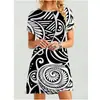 Verano Nuevo Europeo y Americano Estampado Abstracto Rostro Vestido Ultra-corto Bolsa Vestido de Princesa Todo-partido