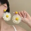 "Ilha de Férias" Flores da Primavera e Verão Longos Nicho High-end Brincos de Tarraxa Borla Estilo Feriado Mostram o Rosto Pequenos Brincos para Mulheres