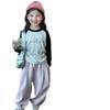 Camiseta YOJIA para meninas primavera e outono 2024 novo estilo roupas infantis coreanas combinação de cores camiseta de manga comprida infantil para usar por baixo roupa de outono