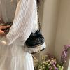 Bolso de Mano con Lazo Rosa Estilo Chanel Lindo Bolso Cruzado Encaje de Diamantes Mini Sobre Rojo Bolso de Cadena para el Hombro