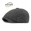 Gorra de lana de espiga para hombre estilo boina, nueva y cálida para otoño e invierno, estilo retro británico, gorra de boina para mujer