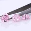 Coração em forma de gelo flor gema cortador artificial de alto carbono diamante de pedra nua quilate coração de pêssego gerado superfície anel nu diamante sintético de alto carbono