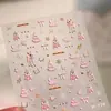 Ambiente Festivo y Cálido de Vacaciones Pegatinas para Uñas Navidad Año Nuevo Muñeco de Nieve Oso Manzana Lindos Colección de Pegatinas para Uñas
