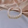 Pulsera de hilo de perlas de agua dulce natural al por mayor, pulsera de perlas redondas reales, pulsera de cordón elástico, pulsera femenina, todo-partido, regalo