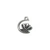 Accesorios de Joyería de Aleación DIY 11 Estilos Plata Antigua Yoga Loto Redondo Hueco Colgantes para Collares Pendientes Dijes Adornos