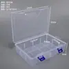 Caja rectangular, alta, de plástico transparente para empaque de papelería, joyería, ferretería, componentes electrónicos y organización y almacenamiento de equipo de pesca