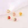 Acessórios de joias semiacabados no atacado material metal cravejado zircônia Pingente de coração pingente para colar pulseira brincos diy