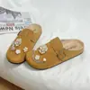 Pantuflas Retro Baotou para Mujer 205 Primavera y Otoño Ropa de Exterior Nuevos Zapatos de Mezclilla Birkenstock Zapatos Muller para Mujer Zapatos Perezosos