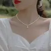 Collar de Perlas con Colgante de Mariposa de Agua Dulce Natural para Mujer, Sencillo y Único con un Toque de Lujo, Versátil Collar de Corazón Deslizante Tendencia