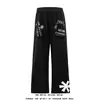 Calça de moletom cinza estilo retrô americano com estampa de bolso, unissex, modelagem solta, calça casual versátil de perna larga, moderna para casais