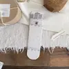 Meias de Cano Médio com Bordado de Cachorro Cartoon Fofo para Mulheres, Meias Slouch Listradas Rosa Tendência Ins Coreana para Primavera e Verão