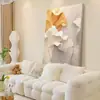 Pintura Decorativa Sala de Estar Cor Creme Francês Pintura de Exibição de Entrada Floral de Alto Padrão Pintura para Pendurar Parede de Fundo de Sofá do Quarto Mural de Restaurante