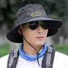 Sombrero de pescador de verano para hombre, para exteriores, senderismo y ocio, protección solar, versátil, casual, con bordado, de malla, transpirable
