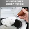 Colher de Arroz Personalizada em Aço Inoxidável 304 Estilo Japonês Antiaderente Cabo de Madeira Colher de Arroz Sandalo Vermelho Colher de Arroz Panela de Arroz Colher de Arroz