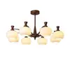 Lustre de sala de estar vintage estilo francês, novo modelo 2026, luminária principal de luxo leve de alta qualidade em formato de caqui, retrô americano para o hall