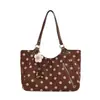 Bolsa de ombro grande capacidade estilo coreano para o dia a dia, nova bolsa tote de bolinhas 2026, bolsa de mão moderna e versátil para mulheres
