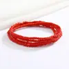 Joyería europea y americana simple moda hecha a mano con cuentas de vidrio cuentas de arroz cadena corporal color combinable cadena de cintura elástica chica popular