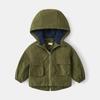 Ropa Rush de Otoño 2023 para Niños con Forro Polar, Herramientas Japonesas, Bolsillo Grande, Ropa Exterior con Capucha, Estilo Casual, Abrigo para Niños