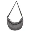 Bolsa de Algodón Lingge Nueva Japonesa y Coreana Ins Transfronteriza Otoño e Invierno Gran Capacidad Cruzada Tipo Dumpling Bolso de Hombro de Moda Casual