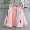 Jaqueta de Lã Cartoon para Meninas Primavera e Outono, Casaco Corta-Vento de Lã Casual Estiloso Completo para Meninas Mais Velhas